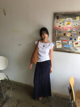 リベットボートネックTシャツ (3color)