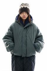 Easy cap hood nylon padded jumper