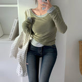 [BELLIDE MADE] 8 colors テンセルレイヤードUネックTシャツ