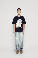 24FW ラビットハグボーイベビーフェイス半袖Tシャツ (OVERSEAS EXCLUSIVE) ブラック