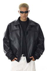 Distressed Textured Biker Jacket