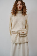Boucle suede belt bag (Ivory)