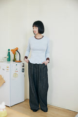 Layered frill T-shirt  / Peach