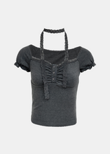 ダークローズレースTシャツ