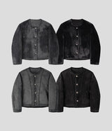 MG mink puffer tweed reversible jacket (2 colors)