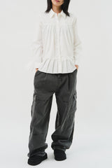 (W) Blues Pleats Shirt (3color)