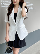 Lovell Tailored Strap Linen Jacket