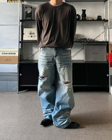 SV ice damage denim pants