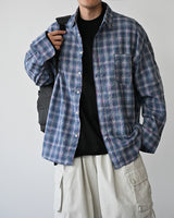 AF SEERSUCKER CHECK SHIRT BLUE