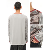 ニットプリント長袖Tシャツ