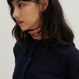 Round Neck Sweater Cardigan Navy