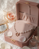 アドラブル リボンパールチョーカーネックレス- Rosegold Color