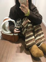スエードトリムバゲットバッグ (3 colors)