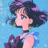 パープルスターライトハートリボンネックレス