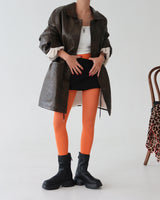 String Leather Dumble Half Coat