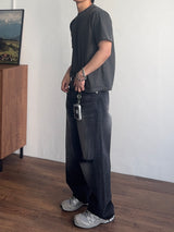 Crop Panel Pigment Half T-Shirt (4color) (No.974)