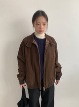 ユサキ ハリントン ボタン ブルゾン ジャケット