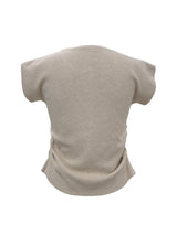 Front Slit Shirring Knit Top
