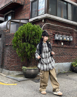 Shooting oversized-fit checkered shirt