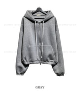 Neoprene semi-crop hooded zip-up