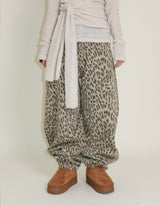 (Leopard Item) Kiya leopard printed balloon-fit wide pants