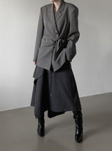 Beon Drape Unbalanced Flared Skirt