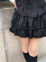 フリルティアードバンドミニスカート