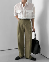 Leico Cotton One-Tuck Pants (4 Colors)
