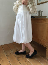 Neva Shirring Balloon Midi Skirt