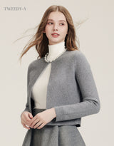 Bobby Pearl Point One Burton Crop Cardigan GRAY