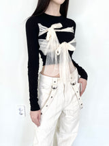 1101. シフォンリボンクロップT
