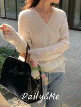 Ribbon wrap knitwear(3color)