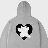 [UNISEX] ベアハートバックプリントフーディー