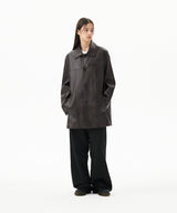 FAUX LEATHER CARCOAT