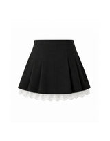 [PRE- FALL] Léa Lace Layered Pleated Mini Skirt Black