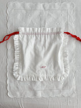 Initial Label Frill Pocket Red String Small Size