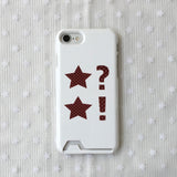 Dot star burgundy card wallet pocket gloss