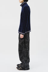 Velvet Yarn Knitted Zip Up (5color)