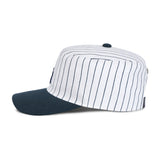 Leaf VZ Monogram Stripe Pillbox Cap / Navy