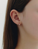 26SS★ H Edition Silver Off-Drop Hoop Earrings