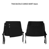 TINA BUCKLE CARGO SKIRT black