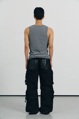 Reverse labeling sleeveless(Gray)