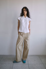 26SS★ WRAP CURVED COTTON TROUSER