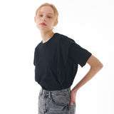 CUTTING LINE FRILL T SHIRT BLACK