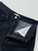 [Unisex/Non-Fade] Stitched Denim Wide Pants