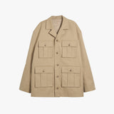 ストレンジャーレギュラーフィットミッドコットンサファリジャケット (Beige)
