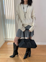 [High quality line] Twisted Deep V-neck Long Sleeve Knitwear