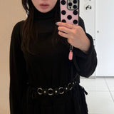 L ドット. (pinkblack) グラスバンパーiPhoneケース