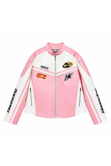 バービーピンクエンブロイダードレーシングジャケット