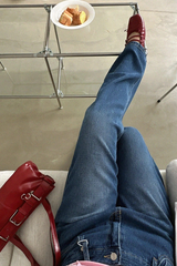 KNIT WIDE DENIM PANTS (2COLORS!)